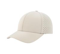 BOTVELA Men Baseball Cap Laser Cut Mesh Snapback Hat (Beige)