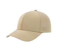 BOTVELA Men Baseball Cap Laser Cut Mesh Snapback Hat (Khaki)