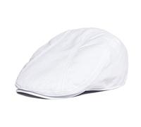 BOTVELA Men Cotton Twill Newsboy Flat Ivy Driving Hat Fitted Cap, White, 7.625