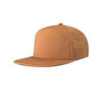 BOTVELA Men Flat Brim Snapback Adjustable Performance Hat Laser Perforated Baseball Cap (Brown)