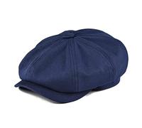 BOTVELA Men's 8 Piece Newsboy Flat Cap 100% Cotton Gatsby Ivy Golf Cabbie Hat …, Navy, M