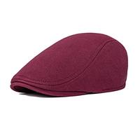 BOTVELA Men's Cotton Flat Ivy Gatsby Newsboy Driving Hat Cap (Burgundy)