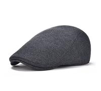BOTVELA Men's Cotton Flat Ivy Gatsby Newsboy Driving Hat Cap (Dark Grey)