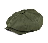 BOTVELA Men's Newsboy Flat Cap 100% Cotton Gatsby Ivy Golf Cabbie Hat, Army Green, X-Large