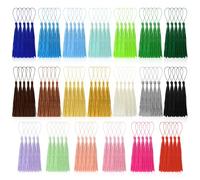 BOUBONI 100 Pcs Bookmark Tassels Bulk 20 Colors Soft Craft Silky Handmade Mini Tassels for Jewelry Making with Loops for DIY Craft Accessory Dress Decoration