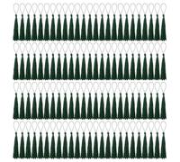 BOUBONI 100 Pcs Bookmark Tassels Bulk Dark Green Soft Craft Silky Handmade Mini Tassels for Jewelry Making with Loops for DIY Craft Accessory Dress Decoration