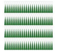 BOUBONI 100 Pcs Bookmark Tassels Bulk Grass Green Soft Craft Silky Handmade Mini Tassels for Jewelry Making with Loops for DIY Craft Accessory Dress Decoration