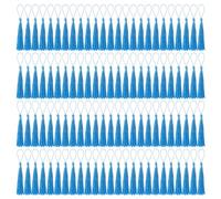 BOUBONI 100 Pcs Bookmark Tassels Bulk Lake Blue Soft Craft Silky Handmade Mini Tassels for Jewelry Making with Loops for DIY Craft Accessory Dress Decoration