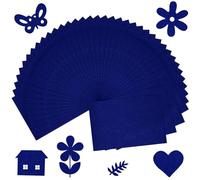 BOUBONI 20/40 Pcs Soft Felt Fabric Sheet 8" x 12" Assorted Color Felt Fabric Sheets for Crafts DIY Handcraft Sewing Squares Patchwork Nonwoven (40, Deep Navy Blue)