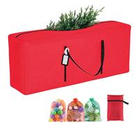BOUBONI Red Christmas Tree Storage Bag 7.5ft 750D Oxford Fabric Water Resistant Moving Bags Heavy Duty Extra Large Reusable Xmas Artificial Tree Storage Bag (48x21x15in)