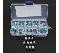 BouBou 300Pcs 10 Values Variable Resistor 500R To 1M Rm065 Carbon Film Horizontal Trimpot Potentiometer Assortment Kit