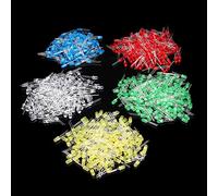BouBou 500Pcs 5Mm Led Diode Kit Mixed Color Red Green Yellow Blue White