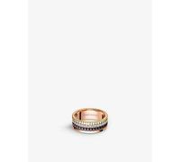 Boucheron Mens Boucheron Quatre Classique 18ct Yellow-Gold, White-Gold, Pink-Gold and 0.24ct Diamond Ring 47mm