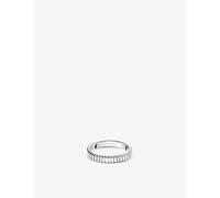 Boucheron Mens Boucheron Quatre Grosgrain 18ct White Gold Wedding Band Silver 50mm