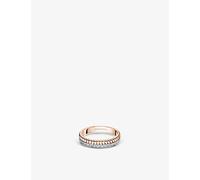 Boucheron Mens Boucheron Quatre Radiant Edition 18ct White, Rose-Gold and 0.23ct Diamond Wedding Band Pink 47mm