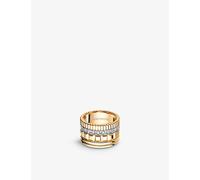 Boucheron Mens Boucheron Quatre Radiant Edition 18ct Yellow-Gold and 0.49ct Pavé-Set Diamond Ring 49mm