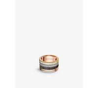 Boucheron Mens Yellow Quatre Classique 18ct Yellow-gold, White-gold, Pink-gold and 0.49ct Diamond Ring 54mm