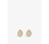 Boucheron Womens Yellow Serpent Bohème 18ct Yellow-gold and Diamond Stud Earrings