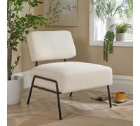 Boucle Accent Chair Black Metal Legs Modern Home Living Seating Home Source Cream One Size