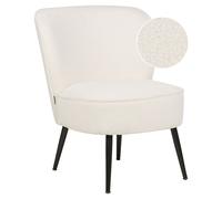 Beliani Armchair Voss Boucle White