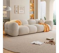 Boucle Cloud Sofa Couch,Comfy Deep Seat Sherpa Couch,Comfy Marshmallow Couches for Small Space Bedroom Apartment Office Beige1-1.8m