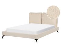 Boucle EU Double Size Bed Beige MELLE