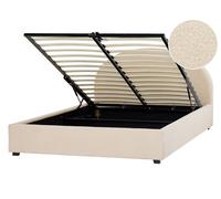 Beliani Ottoman Bed Vaucluse Boucle Beige 140 X 200 Cm (Eu Double)