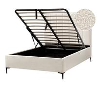 Boucle EU Double Size Ottoman Bed Off-White SEZANNE