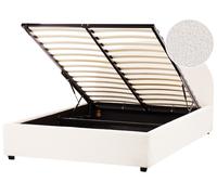 Beliani Ottoman Bed Vaucluse Boucle Off-White 140 X 200 Cm (Eu Double)