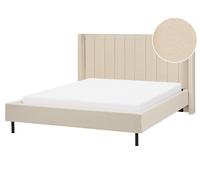 Bed Boucle VILLETTE 160 x 200 cm (EU King Size) Beige