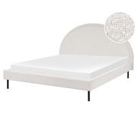 Boucle EU King Size Bed White MARGUT