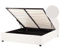 Beliani Ottoman Bed Boucle VAUCLUSE 160 x 200 cm (EU King Size) Off-White, White