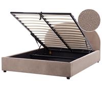 Ottoman Bed VAUCLUSE Boucle Taupe 160 x 200 cm (EU King Size)