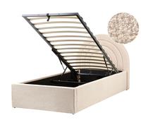Beliani Boucle Eu Single Size Ottoman Bed Beige Anet