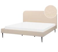 Bed Boucle FLAYAT 180 x 200 cm (EU Super King) Light Beige