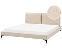 Boucle EU Super King Size Bed Beige MELLE