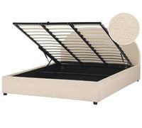 Ottoman Bed VAUCLUSE Boucle Beige 180 x 200 cm (EU Super King)