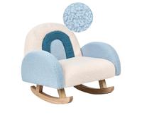 Beliani Kids Rocking Chair Rainbow Ombo Boucle Light Blue