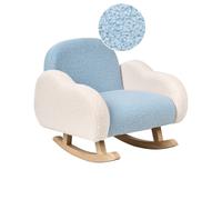 Beliani Kids Rocking Chair Cloud Skare Boucle Light Blue