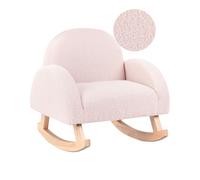 Beliani Kids Rocking Chair Hug Boucle Pastel Pink