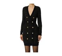 Bouclé knit dress with sequins - female - Elisabetta Franchi - Party Dresses - Black - M - Dresses M