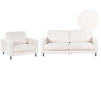 Beliani Living Room Set 4 Seater Savalen Boucle White