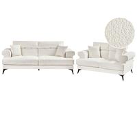Boucle Living Room Set White SKIVE