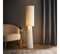 Boucle Midi Floor Lamp Living Room Standard Standing Light Cream Fabric LED Bulb