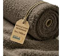 Bouclé Upholstery Fabric 1 M x 140 cm - Fabric by the Metre for Sofas Chair Fabric Sofa Fabric by the Metre Home Decor Teddy Ideal for Cushions Oeko Tex Covering Brown