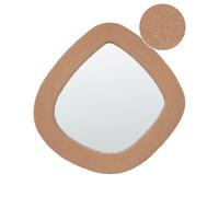 Boucle Wall Mirror 80 cm Light Brown EPIRY