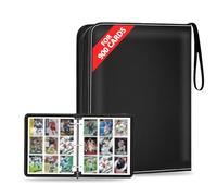 BOUDOI 9 Pocket Card Binder, 900 Pockets Cards Holder Album，PU Waterproof Card Folder with 50 Removable Sleeves, Album Folder Carrying Card Folder for Kids Adult Collectors Gift