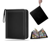 BOUDOI Trading Card Binder, 900 Pocket Album with 50 Double-Sided 9-Pocket Pages, PU Leather Zip Case with EVA Foam Protection, 3-Ring Collector Folder for TCG and Sports Collections, Black