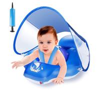 Bouée de Natation Pour bébé Avec auvent Solaire UPF50+, flotteur Pour bébé Parner, aide à la Natation Pour Enfants de 3 à 36 Mois, Blue (S)