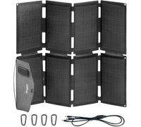 BougeRV 100 Watt Fiberglass Portable Solar Panel for JuiceGo 240Wh Power Station, Foldable Solar Cell Solar Charger with USB Outputs for Phones,Ultra-Fast Charging for Outdoor, Camping, Hiking
